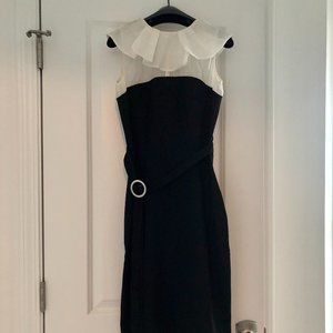 Just Cavalli Black Dress with Organza Frill Collar